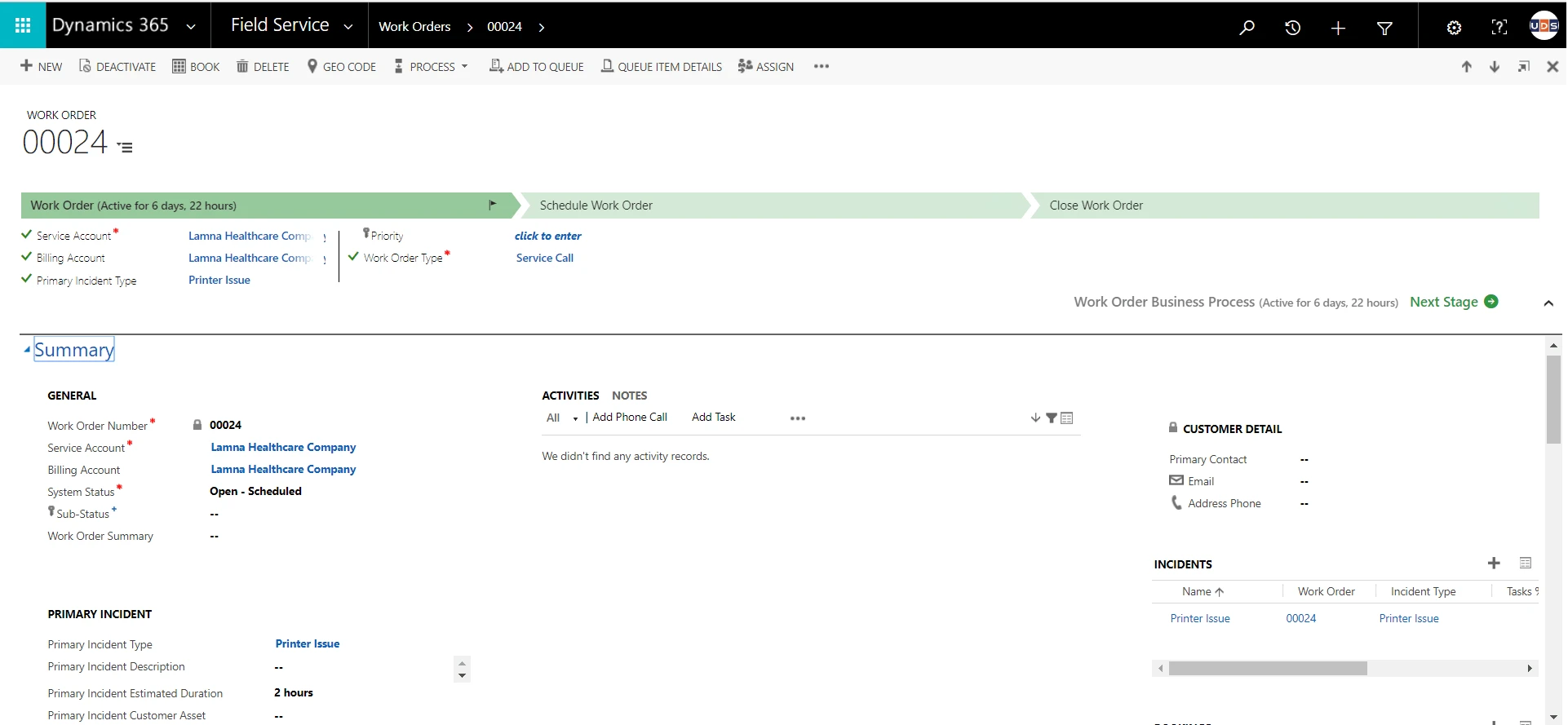 How MS Dynamics 365 Field Service Works - work order