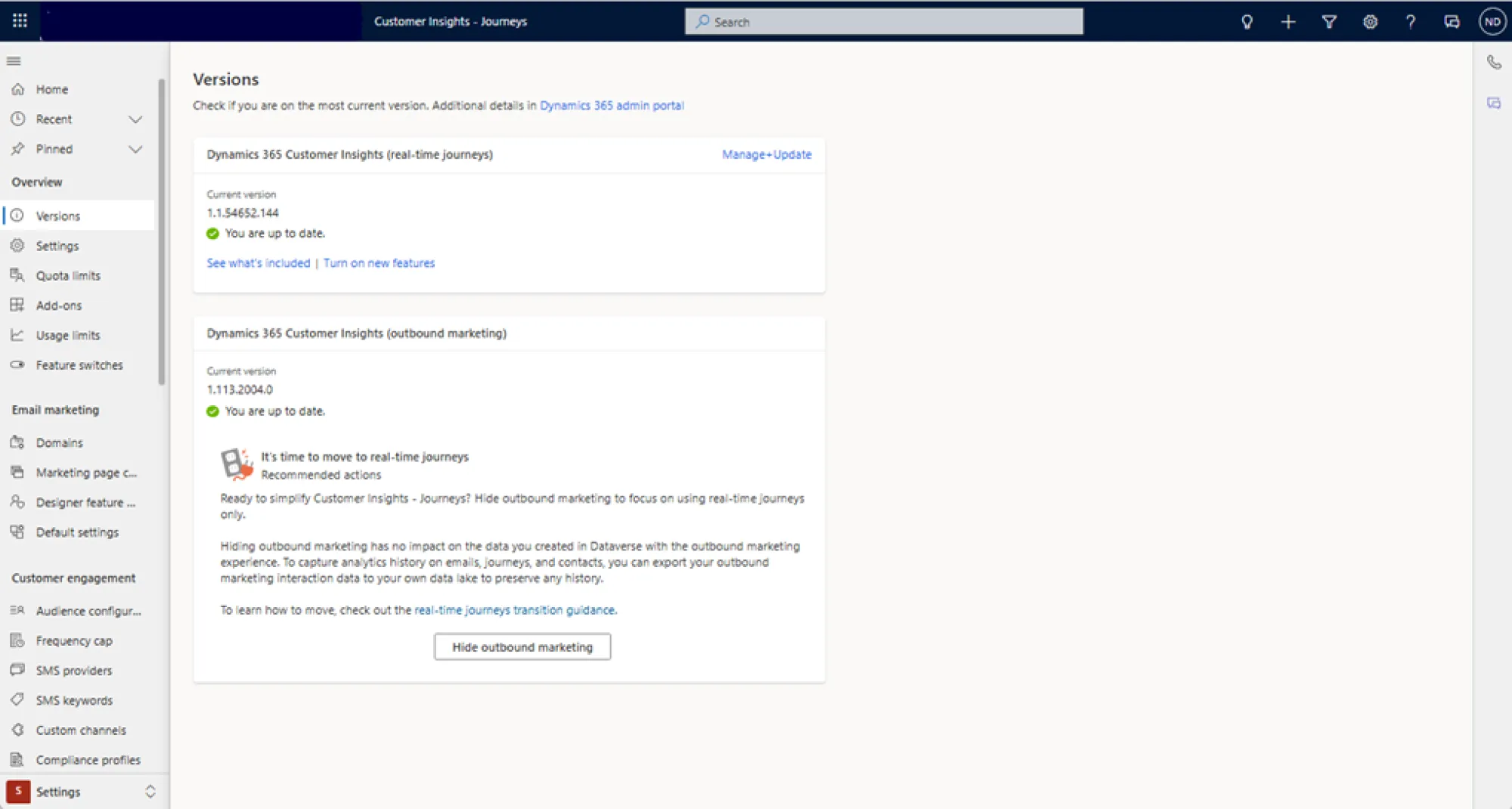 migration From Outbound To Real Time Marketing In Dynamics 365 - new content in outbound